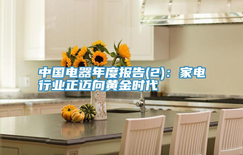 中国电器年度报告(2)：家电行业正迈向黄金时代
