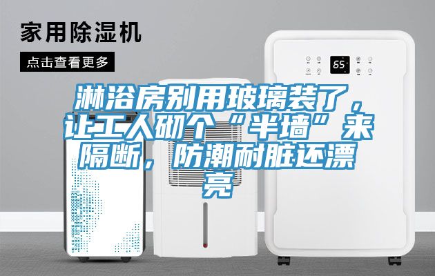 淋浴房别用玻璃装了，让工人砌个“半墙”来隔断，防潮耐脏还漂亮